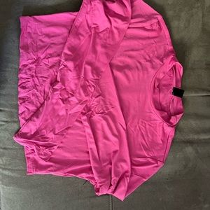 Hot Pink Long sleeve crop top